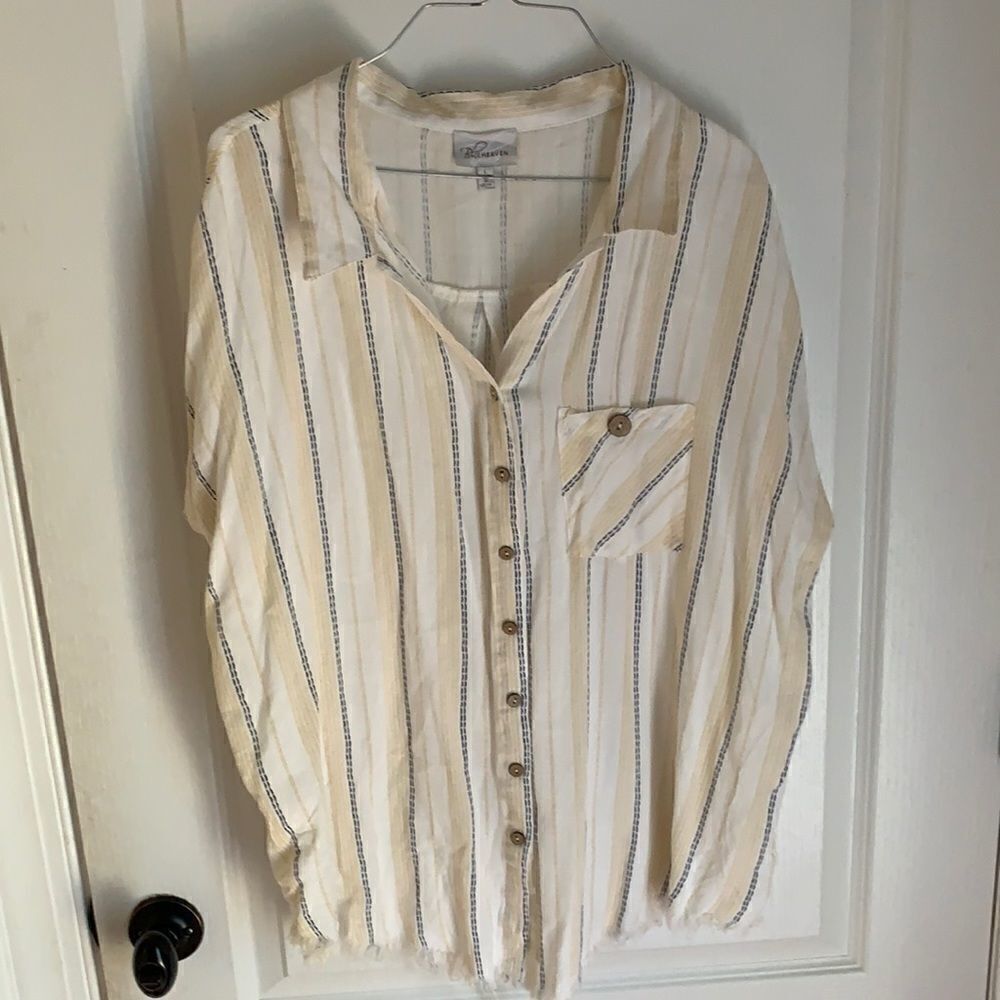 Blu Heaven striped button down shirt